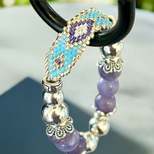 Load image into Gallery viewer, Mocs N More Totem Bracelets - Beaded Purple Aqua Marine