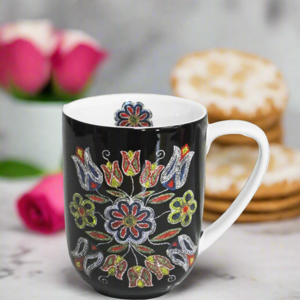 16 Oz - Porcelain Mug - Silver Threads