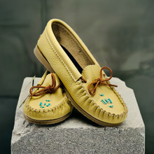 Load image into Gallery viewer, Women Leather Moccasins - Outdoor/Indoor Unlined Tan ON SALE NOW