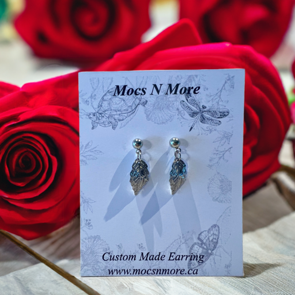 Mocs N More Earrings -Silver Leaf Earrings