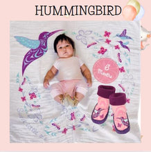 Load image into Gallery viewer, Baby Blanket &amp; Milestone Set - Hummingbird