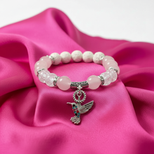 Load image into Gallery viewer, Hummingbird - Hot Pink Scarf Two Lava Stones