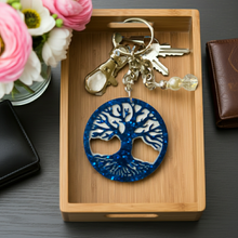 Load image into Gallery viewer, Tree of Life Royal Blue Keychain - Handcrafted Epoxy Resin Charm