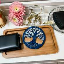 Load image into Gallery viewer, Tree of Life Royal Blue Keychain - Handcrafted Epoxy Resin Charm