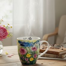Load image into Gallery viewer, Dreamcatcher mug styled in a cozy morning setting
