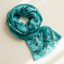 Load image into Gallery viewer, Angels Surround Dragonflies Eco Scarf by Jessica McCallum-Miller