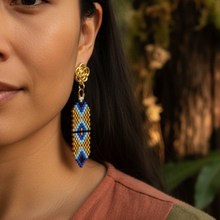 Load image into Gallery viewer, Indigenous model wearing Creator's Garden earrings - portrait