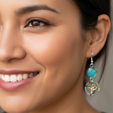 Load image into Gallery viewer, Indigenous Model Wearing Tree of Life Earrings - Small
