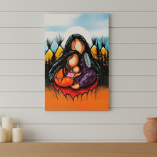 Load image into Gallery viewer, Colorful abstract painting on a wall with candles and a pot on a wooden surface.
