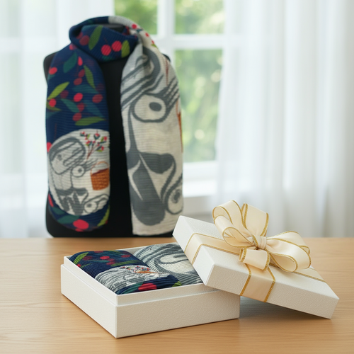 Eco Scarf - Berry Picker In the Moon