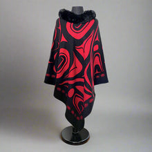 Load image into Gallery viewer, NEW Faux Fur Collar Cape - Raven