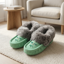 Load image into Gallery viewer, Mint moccasins in a cozy reading nook