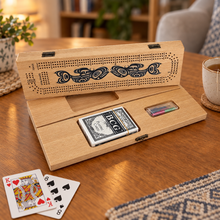 Load image into Gallery viewer, Open cribbage board lifestyle image