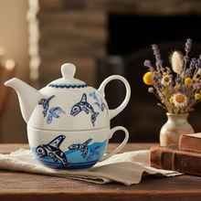 Load image into Gallery viewer, Orca Tea Set Rustic Lifestyle