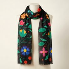 Load image into Gallery viewer, Petals of Ancestry scarf studio image