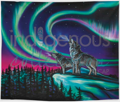 New Fleece Blanket - Sky Dance Wolf Song