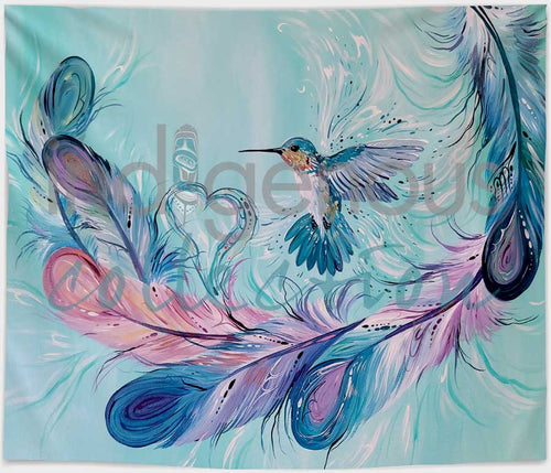 New Fleece Blanket - Hummingbird Feathers