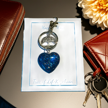 Load image into Gallery viewer, Royal Blue Heart Tree of Life Keychain - Hand-Poured Epoxy Resin