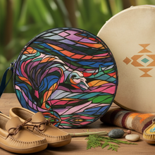 Load image into Gallery viewer, Salmon Hunter Drum Bag with Men's &amp; Ladies Moccasins