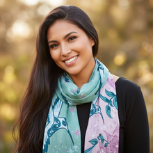 Load image into Gallery viewer, Scarf - Indigenous model portrait with scarf tied at neck