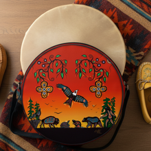 Load image into Gallery viewer, Seven Grandfather Teachings Drum Bag with Moccasins
