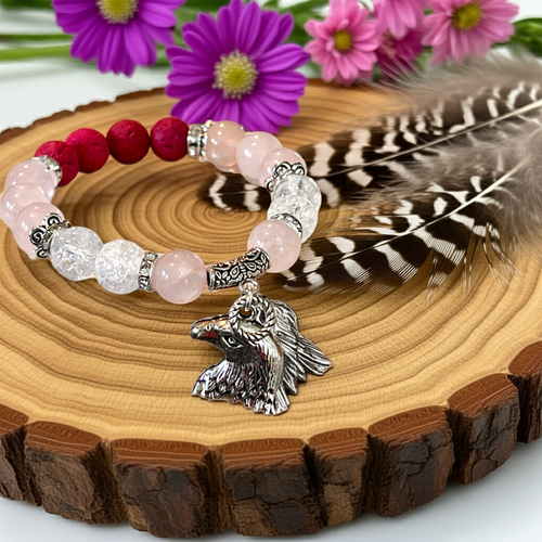 Mocs N More Totem Bracelets - Eagle Rose Quartz