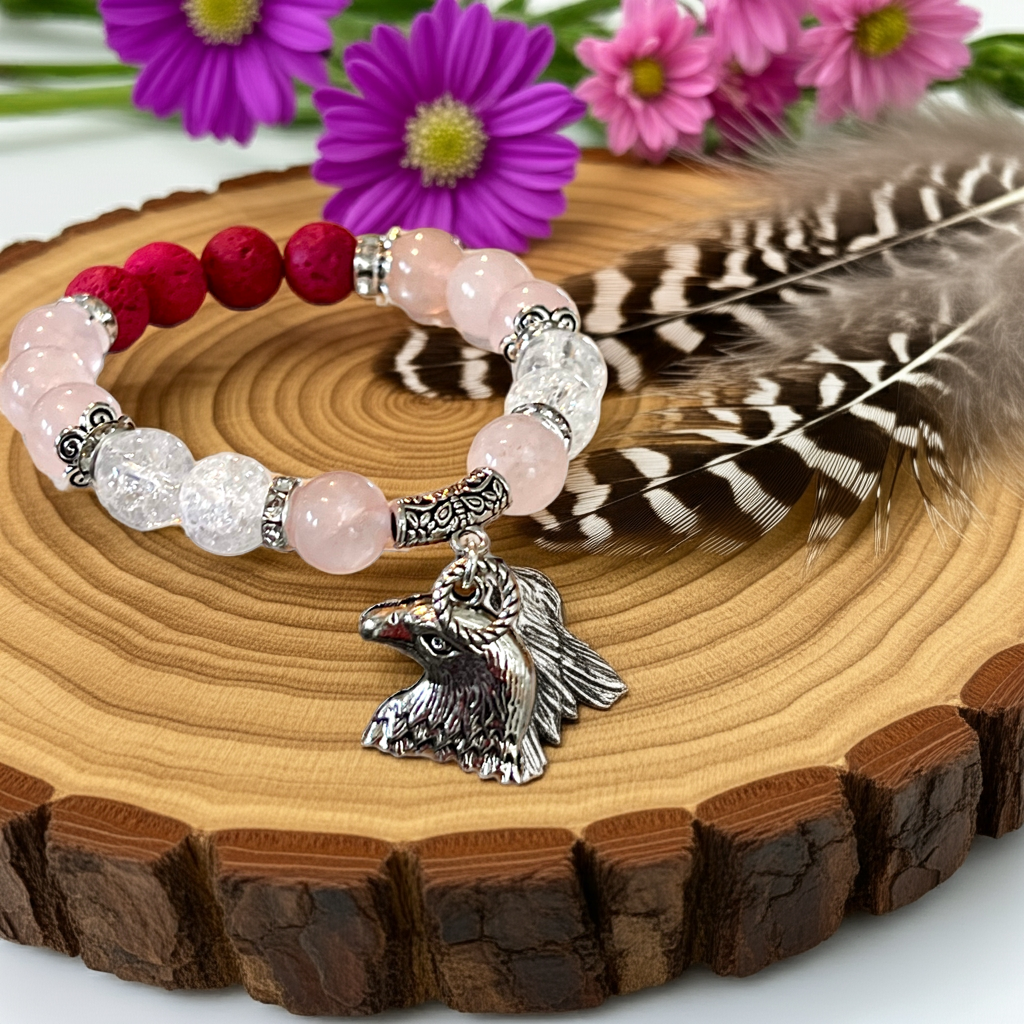 Mocs N More Totem Bracelets - Eagle Rose Quartz