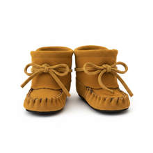 Load image into Gallery viewer, Tan Baby Booties - Upright