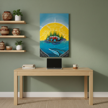 Load image into Gallery viewer, Teach You Our Ways, On Our Land plaque in home office
