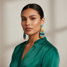 Load image into Gallery viewer, The Perfect Match Earrings - forest green blouse