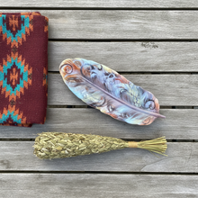 Load image into Gallery viewer, Top-down view with Aztec cloth and sweetgrass