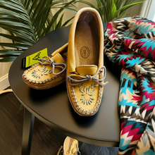 Load image into Gallery viewer, Indigenous Handmade Moose Hide Moccasins - Ladies Beaded