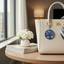 Load image into Gallery viewer, White keychain on purse