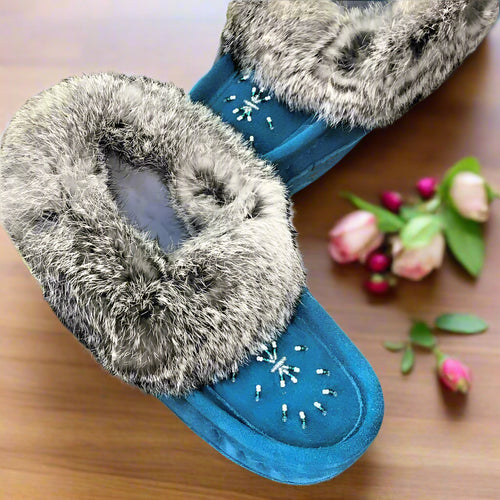 Ladies Moccasins - Laurentian Chief Moccasins Aqua