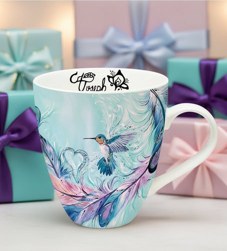 18 Oz - Signature Mugs - Hummingbird Feathers