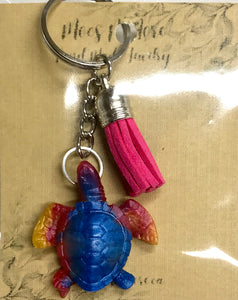 Mocs N More - Turtle Keychains Rainbow